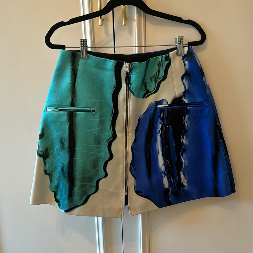 Multicolor zip front miniskirt by Risto. Size M
